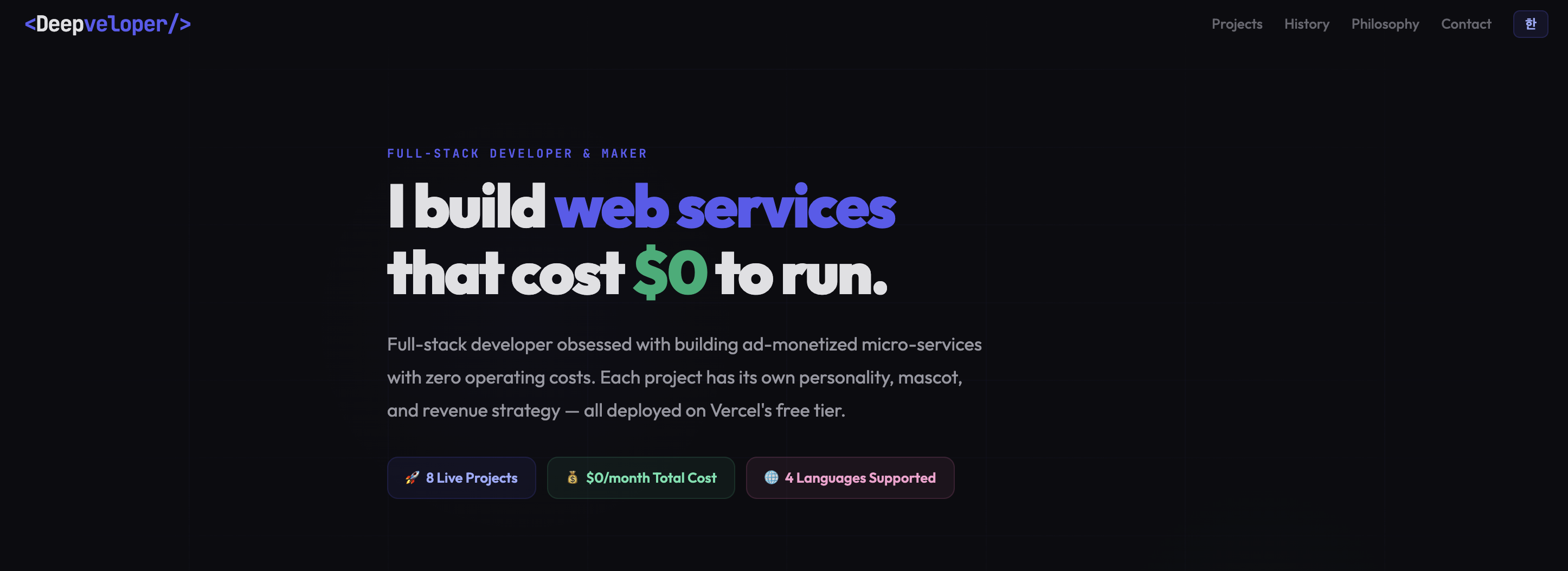 Deepveloper Portfolio screenshot 2